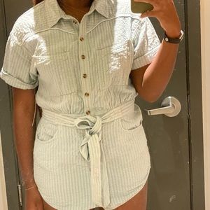 Urban Outfitters BDG Devon Linen Tie-Waist Romper